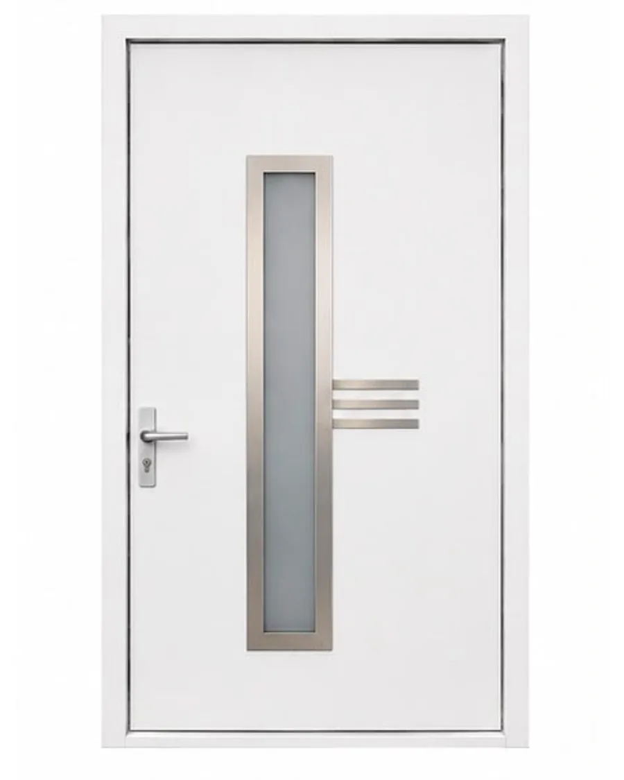 White Steel-Inlay Door