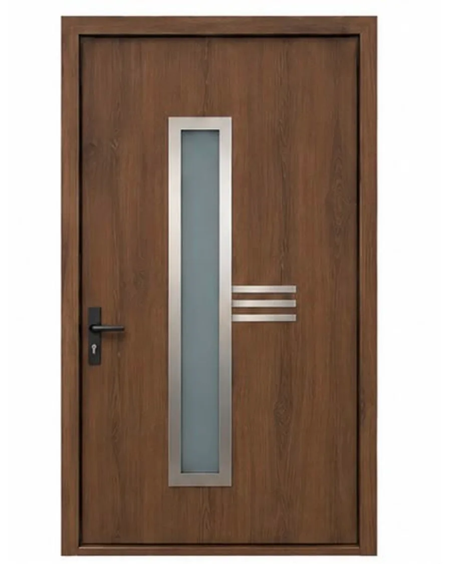 Wood Steel-Inlay Door